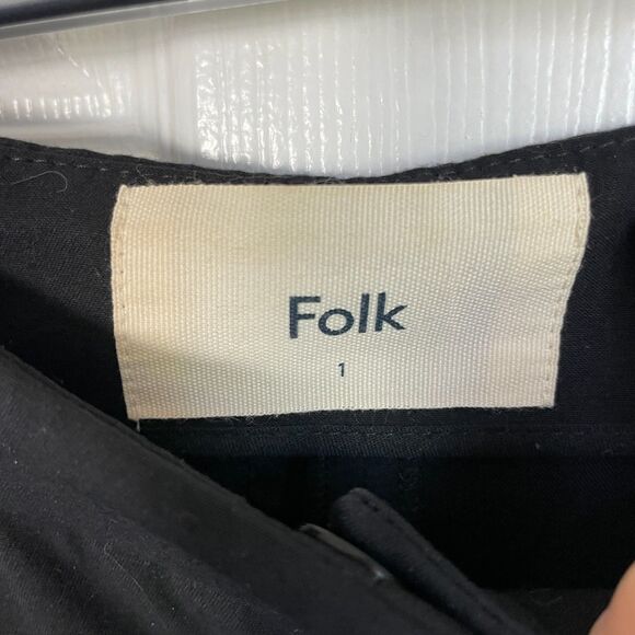 Folk Clothing black trouser pants tuxedo stripe size 1 / XS - Picture 2 of 11